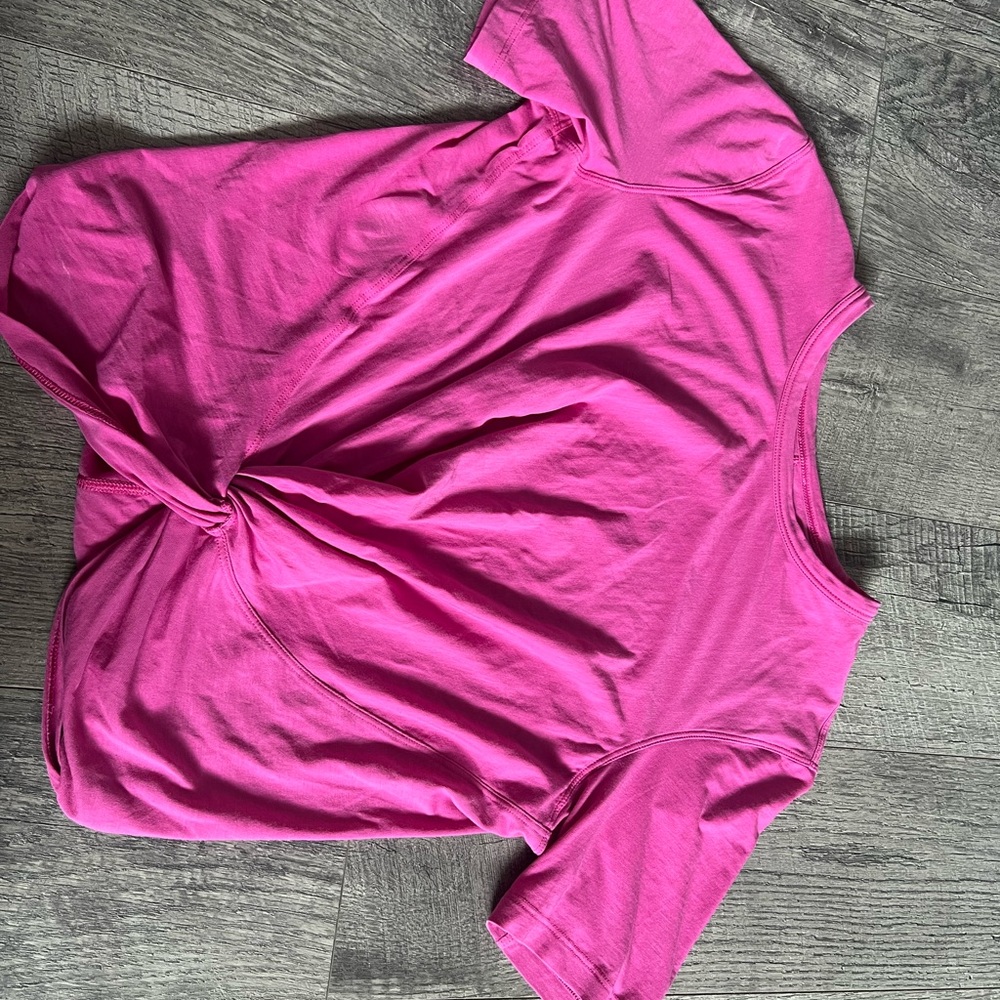 Lululemon Athletica Pink Tie Front Short Sleeve T-Shirt